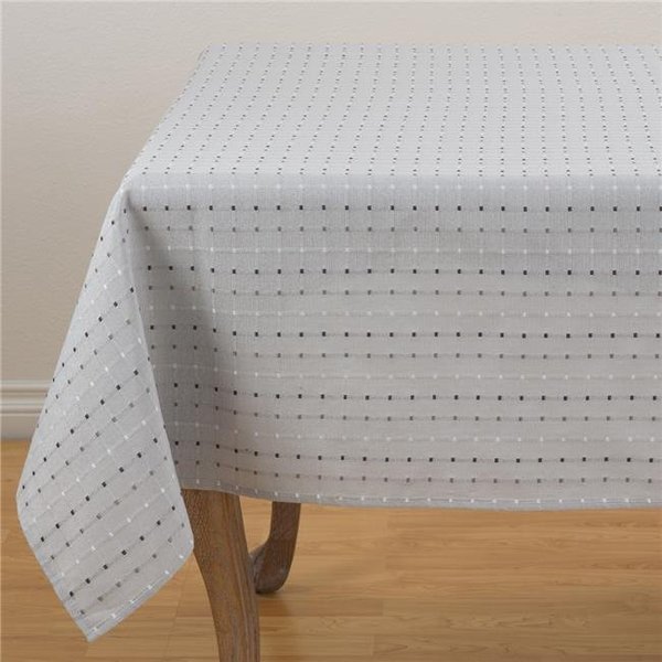 Saro Lifestyle SARO 2136.GY70S Square Stitched Tablecloth - Aqua & Grey 2136.GY70S